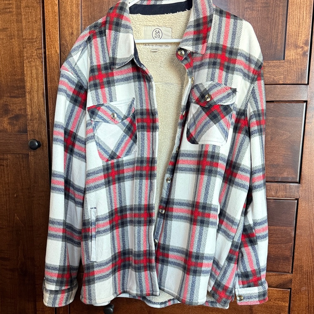 Plaid Sherpa-Lined Jacket